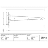 This is an image showing From The Anvil - Beeswax 15" Arrow Head T Hinge (pair) available from T.H Wiggans Architectural Ironmongery, quick delivery and discounted prices