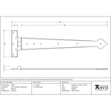 This is an image showing From The Anvil - Beeswax 22" Arrow Head T Hinge (pair) available from T.H Wiggans Architectural Ironmongery, quick delivery and discounted prices