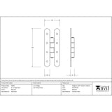 This is an image showing From The Anvil - Beeswax 4" H Hinge (pair) available from T.H Wiggans Architectural Ironmongery, quick delivery and discounted prices