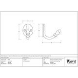 This is an image showing From The Anvil - Beeswax Coat Hook available from trade door handles, quick delivery and discounted prices