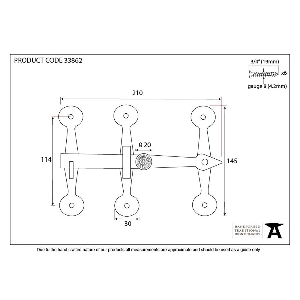 This is an image showing From The Anvil - Beeswax Oxford Privacy Latch Set available from trade door handles, quick delivery and discounted prices