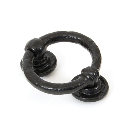 This is an image of From The Anvil - Black 4" Ring Door Knocker available to order from T.H Wiggans Architectural Ironmongery in Kendal, quick delivery and discounted prices.