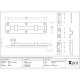 This is an image showing From The Anvil - Black 6" Universal Bolt available from trade door handles, quick delivery and discounted prices