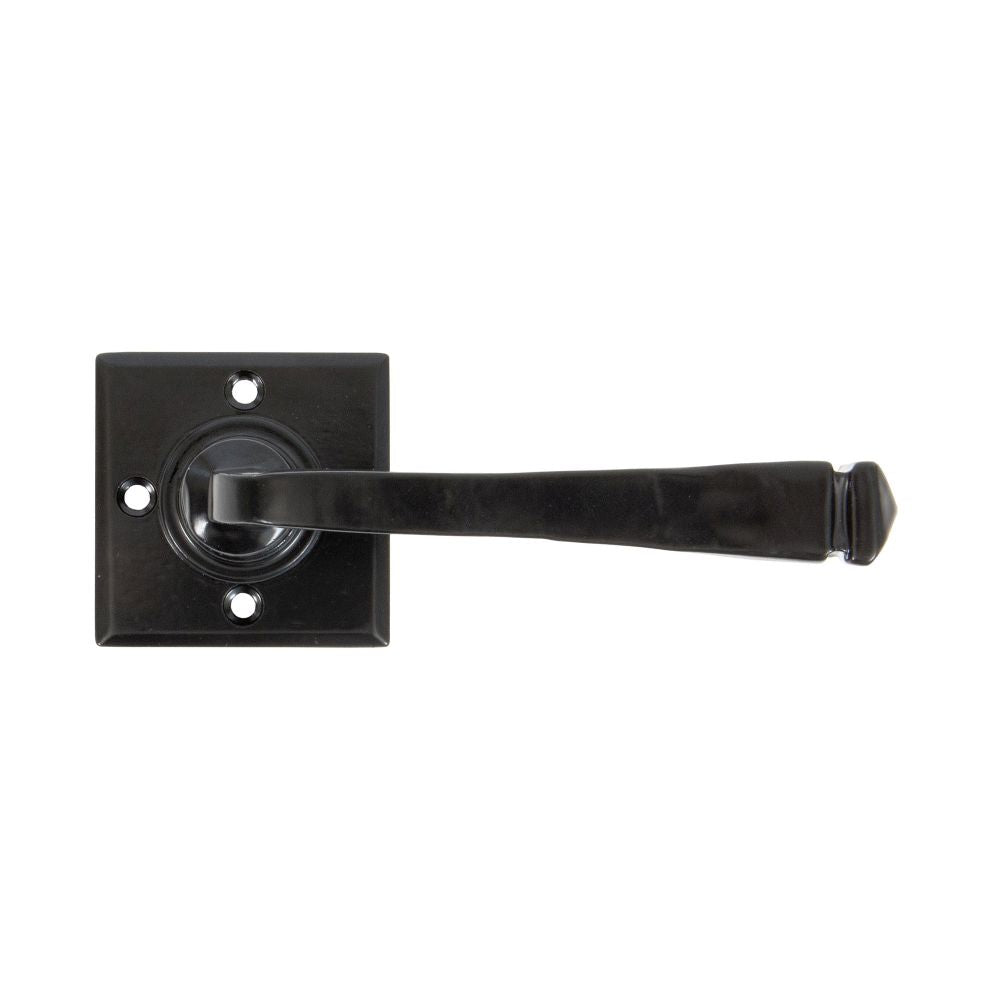 This is an image of From The Anvil - Black Avon Lever on Rose Set Unsprung available to order from T.H Wiggans Architectural Ironmongery in Kendal, quick delivery and discounted prices.