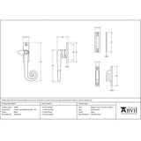 This is an image showing From The Anvil - Black Locking Deluxe Monkeytail Fastener - RH available from T.H Wiggans Architectural Ironmongery in Kendal, quick delivery and discounted prices