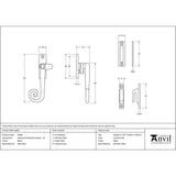 This is an image showing From The Anvil - Black Locking Deluxe Monkeytail Fastener - LH available from T.H Wiggans Architectural Ironmongery in Kendal, quick delivery and discounted prices