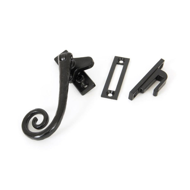 This is an image showing From The Anvil - Black Locking Deluxe Monkeytail Fastener - LH available from T.H Wiggans Architectural Ironmongery in Kendal, quick delivery and discounted prices