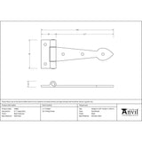 This is an image showing From The Anvil - Black Textured 6" Cast T Hinge (pair) available from T.H Wiggans Architectural Ironmongery, quick delivery and discounted prices