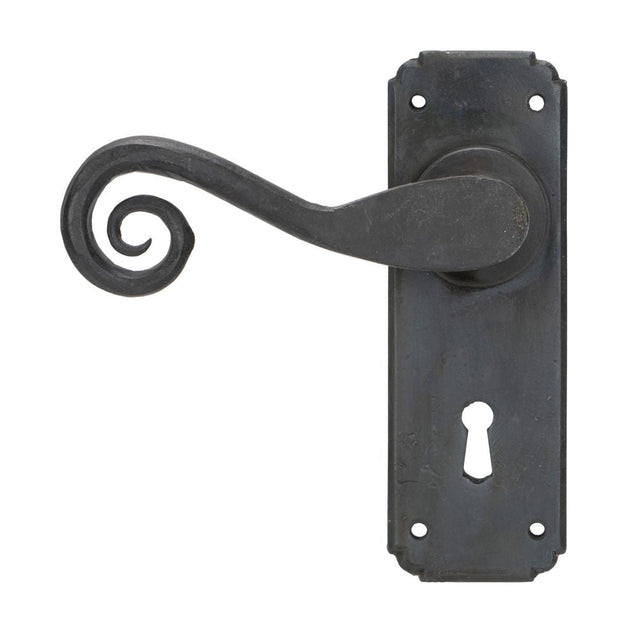 This is an image of From The Anvil - Beeswax Monkeytail Lever Lock Set available to order from T.H Wiggans Architectural Ironmongery in Kendal, quick delivery and discounted prices.