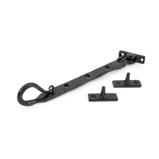 This is an image showing From The Anvil - Black 8" Shepherd's Crook Stay available from T.H Wiggans Architectural Ironmongery in Kendal, quick delivery and discounted prices