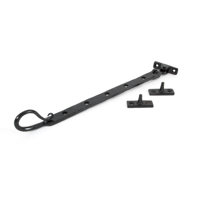 This is an image showing From The Anvil - Black 12" Shepherd's Crook Stay available from T.H Wiggans Architectural Ironmongery in Kendal, quick delivery and discounted prices