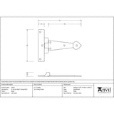 This is an image showing From The Anvil - Black 4" Arrow Head T Hinge (pair) available from T.H Wiggans Architectural Ironmongery, quick delivery and discounted prices