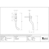 This is an image showing From The Anvil - Black 16mm Peardrop Espag - RH available from T.H Wiggans Architectural Ironmongery in Kendal, quick delivery and discounted prices
