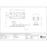 This is an image showing From The Anvil - Black 4" Straight Knob Bolt available from trade door handles, quick delivery and discounted prices
