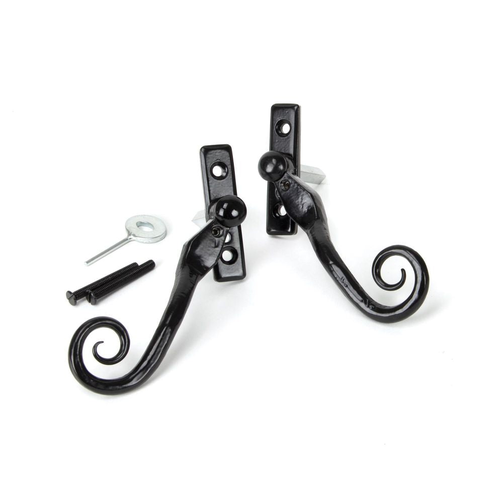 This is an image showing From The Anvil - Black 16mm Monkeytail Espag - RH available from T.H Wiggans Architectural Ironmongery in Kendal, quick delivery and discounted prices