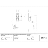This is an image showing From The Anvil - Black 16mm Monkeytail Espag - LH available from T.H Wiggans Architectural Ironmongery in Kendal, quick delivery and discounted prices