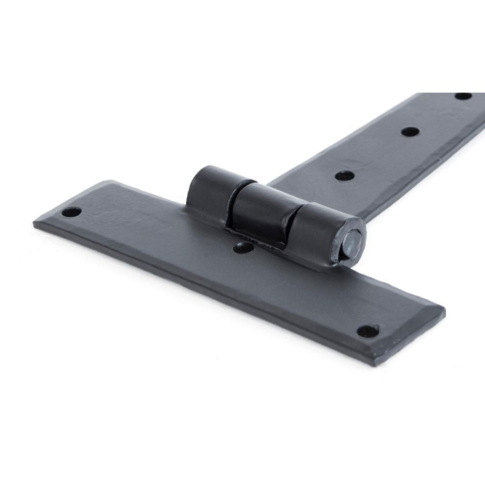 This is an image showing From The Anvil - Black 9" Penny End T Hinge (pair) available from T.H Wiggans Architectural Ironmongery, quick delivery and discounted prices