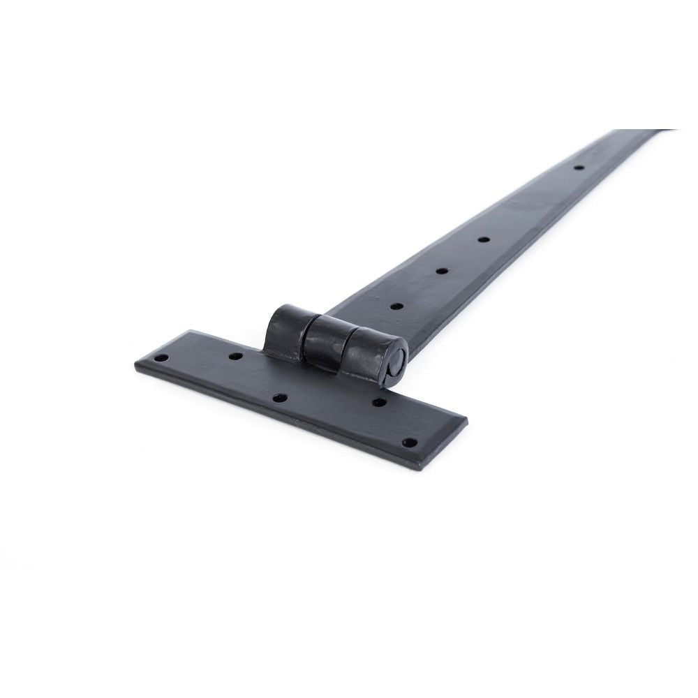 This is an image showing From The Anvil - Black 12" Penny End T Hinge (pair) available from T.H Wiggans Architectural Ironmongery, quick delivery and discounted prices