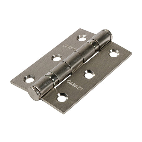 This is an image showing TIMCO  Twin Ball Bearing Hinges - Steel - Satin Nickel - 76 x 51 - 2 Pieces Box available from T.H Wiggans Ironmongery in Kendal, quick delivery at discounted prices.