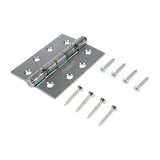 This is an image showing TIMCO  Twin Ball Bearing Hinges - Steel - Satin Chrome - 102 x 76 - 2 Pieces Box available from T.H Wiggans Ironmongery in Kendal, quick delivery at discounted prices.