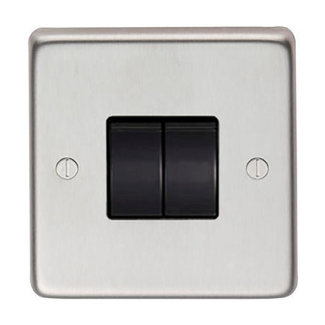 This is an image showing From The Anvil - BN Double 10 Amp Switch available from T.H Wiggans Architectural Ironmongery in Kendal, quick delivery and discounted prices