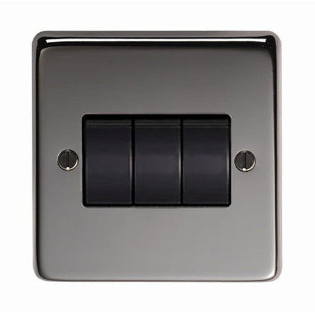 This is an image showing From The Anvil - BN Triple 10 Amp Switch available from T.H Wiggans Architectural Ironmongery in Kendal, quick delivery and discounted prices