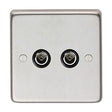 This is an image showing From The Anvil - SSS Double TV Socket available from T.H Wiggans Architectural Ironmongery in Kendal, quick delivery and discounted prices