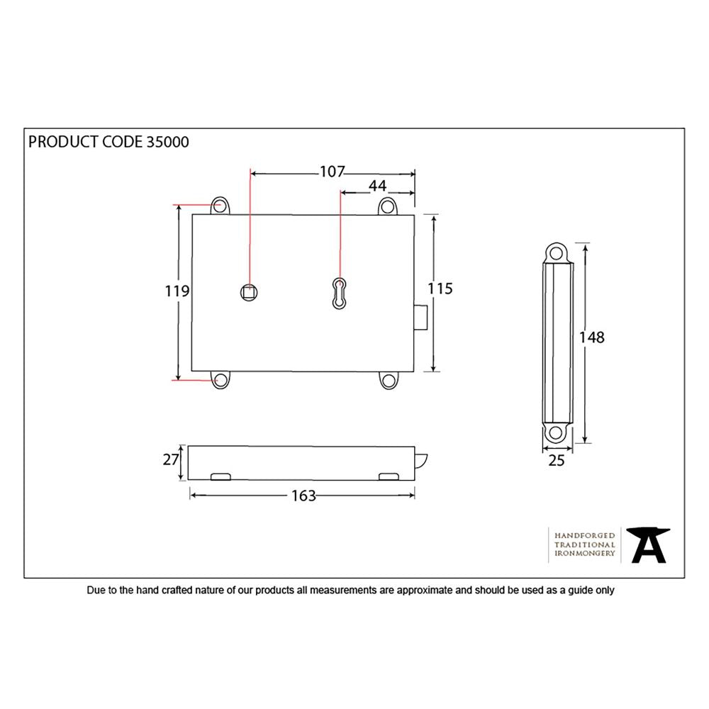 This is an image showing From The Anvil - Polished Brass Rim Lock & Cover available from T.H Wiggans Architectural Ironmongery in Kendal, quick delivery and discounted prices