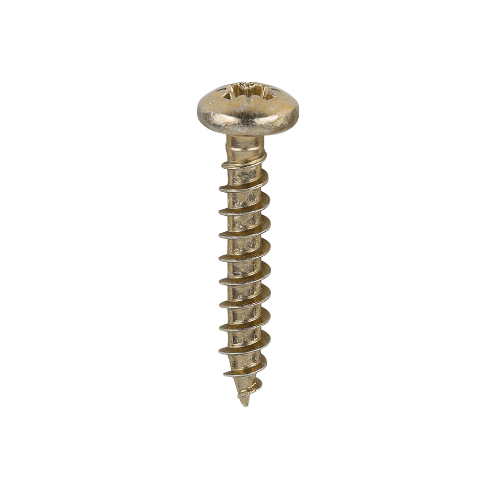 This is an image showing TIMCO Classic Multi-Purpose Screws - PZ - Pan Head - Yellow - 3.5 x 20 - 200 Pieces Box available from T.H Wiggans Ironmongery in Kendal, quick delivery at discounted prices.