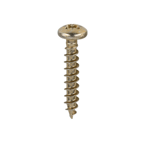 This is an image showing TIMCO Classic Multi-Purpose Screws - PZ - Pan Head - Yellow - 3.5 x 20 - 200 Pieces Box available from T.H Wiggans Ironmongery in Kendal, quick delivery at discounted prices.