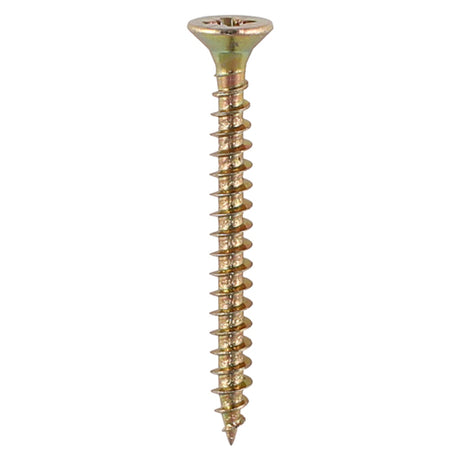 This is an image showing TIMCO Solo Woodscrews - PZ - Double Countersunk - Yellow - 3.5 x 30 - 35 Pieces TIMpac available from T.H Wiggans Ironmongery in Kendal, quick delivery at discounted prices.