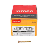 This is an image showing TIMCO Solo Chipboard & Woodscrews - PZ - Double Countersunk - Yellow - 3.5 x 35 - 200 Pieces Box available from T.H Wiggans Ironmongery in Kendal, quick delivery at discounted prices.