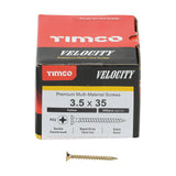 This is an image showing TIMCO Velocity Premium Multi-Use Screws - PZ - Double Countersunk - Yellow
 - 3.5 x 35 - 200 Pieces Box available from T.H Wiggans Ironmongery in Kendal, quick delivery at discounted prices.