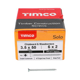 This is an image showing TIMCO Solo Chipboard & Woodscrews - PZ - Double Countersunk - Zinc - 3.5 x 50 - 200 Pieces Box available from T.H Wiggans Ironmongery in Kendal, quick delivery at discounted prices.