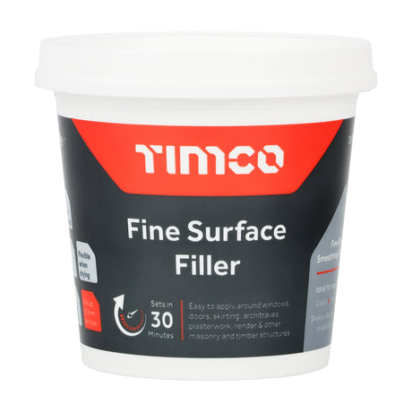 This is an image showing TIMCO Fine Surface Filler - 600g - 1 Each Tub available from T.H Wiggans Ironmongery in Kendal, quick delivery at discounted prices.