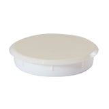 This is an image showing TIMCO Hinge Hole Cover Caps - White - 35mm - 4 Pieces TIMpac available from T.H Wiggans Ironmongery in Kendal, quick delivery at discounted prices.