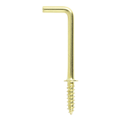 This is an image showing TIMCO Cup Hooks - Square - Electro Brass - 38mm - 8 Pieces TIMpac available from T.H Wiggans Ironmongery in Kendal, quick delivery at discounted prices.