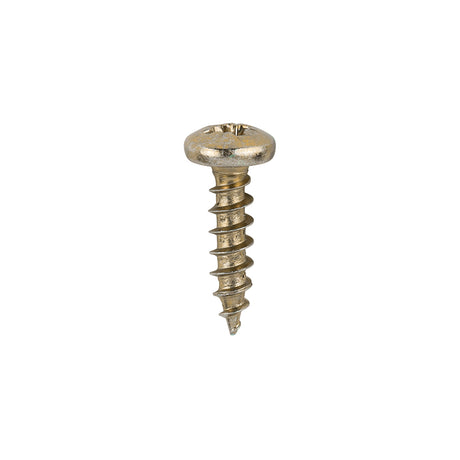 This is an image showing TIMCO Classic Multi-Purpose Screws - PZ - Pan Head - Yellow - 4.0 x 16 - 200 Pieces Box available from T.H Wiggans Ironmongery in Kendal, quick delivery at discounted prices.