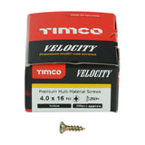 This is an image showing TIMCO Velocity Premium Multi-Use Screws - PZ - Double Countersunk - Yellow
 - 4.0 x 16 - 200 Pieces Box available from T.H Wiggans Ironmongery in Kendal, quick delivery at discounted prices.