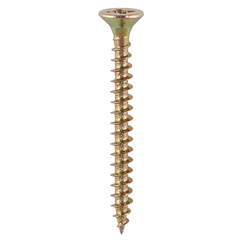 This is an image showing TIMCO Solo Woodscrews - PZ - Double Countersunk - Yellow - 4.0 x 25 - 30 Pieces TIMpac available from T.H Wiggans Ironmongery in Kendal, quick delivery at discounted prices.