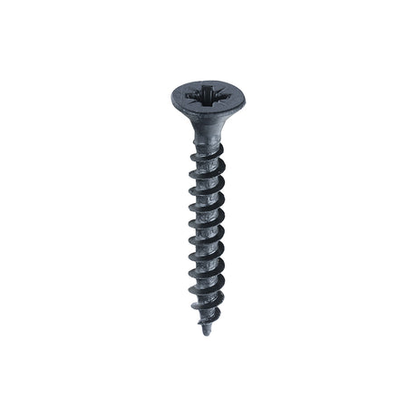 This is an image showing TIMCO Chipboard Screws - PZ - Double Countersunk - Exterior - Black Organic - 4.0 x 30 - 25 Pieces TIMpac available from T.H Wiggans Ironmongery in Kendal, quick delivery at discounted prices.