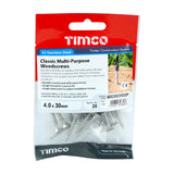 This is an image showing TIMCO Classic Multi-Purpose Screws - PZ - Double Countersunk - Stainless Steel - 4.0 x 30 - 20 Pieces TIMpac available from T.H Wiggans Ironmongery in Kendal, quick delivery at discounted prices.