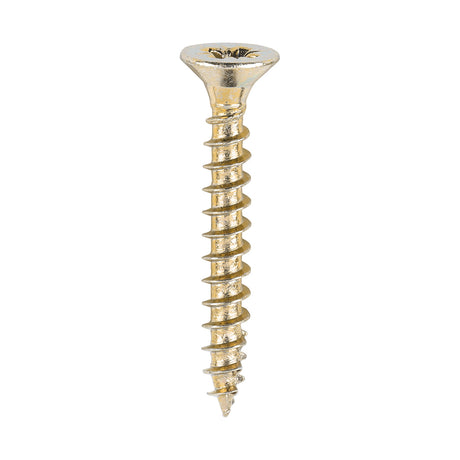 This is an image showing TIMCO Classic Multi-Purpose Screws - PZ - Double Countersunk - Yellow - 4.0 x 30 - 200 Pieces Box available from T.H Wiggans Ironmongery in Kendal, quick delivery at discounted prices.