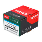 This is an image showing TIMCO Classic Multi-Purpose Screws - PZ - Pan Head - A2 Stainless Steel - 4.0 x 40 - 200 Pieces Box available from T.H Wiggans Ironmongery in Kendal, quick delivery at discounted prices.