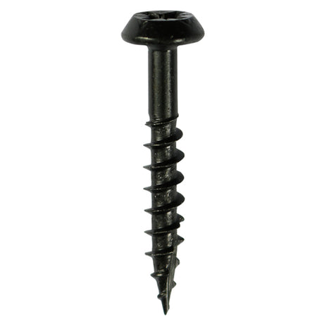 This is an image showing TIMCO Rainwater Screws - PZ - Low Profile Pan - Exterior - Black - 4.0 x 40 - 300 Pieces Tub available from T.H Wiggans Ironmongery in Kendal, quick delivery at discounted prices.