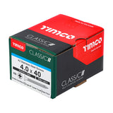 This is an image showing TIMCO Classic Multi-Purpose Screws - PZ - Double Countersunk - A2 Stainless Steel
 - 4.0 x 40 - 200 Pieces Box available from T.H Wiggans Ironmongery in Kendal, quick delivery at discounted prices.