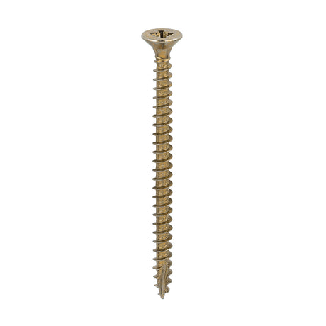 This is an image showing TIMCO Classic Multi-Purpose Screws - PZ - Double Countersunk - Yellow - 4.0 x 55 - 200 Pieces Box available from T.H Wiggans Ironmongery in Kendal, quick delivery at discounted prices.