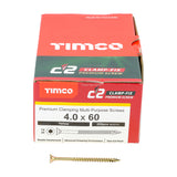 This is an image showing TIMCO C2 Clamp-Fix - TX - Double Countersunk with Ribs - Twin-Cut - Yellow - 4.0 x 60 - 200 Pieces Box available from T.H Wiggans Ironmongery in Kendal, quick delivery at discounted prices.