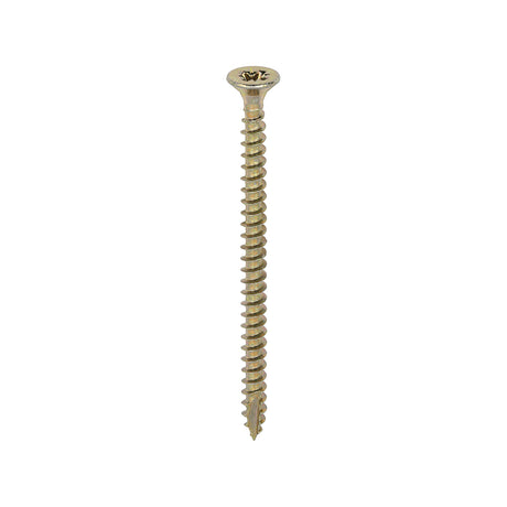 This is an image showing TIMCO Classic Multi-Purpose Screws - PZ - Double Countersunk - Yellow - 4.0 x 60 - 200 Pieces Box available from T.H Wiggans Ironmongery in Kendal, quick delivery at discounted prices.