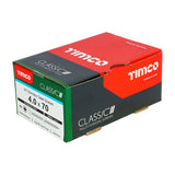 This is an image showing TIMCO Classic Multi-Purpose Screws - PZ - Double Countersunk - A4 Stainless Steel
 - 4.0 x 70 - 200 Pieces Box available from T.H Wiggans Ironmongery in Kendal, quick delivery at discounted prices.